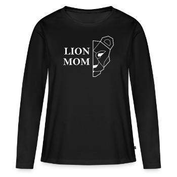 Lion Mom white Muttertag Geschenkidee - Frauen Premium Bio Langarmshirt - Schwarz - Vorne - Julia (174cm)