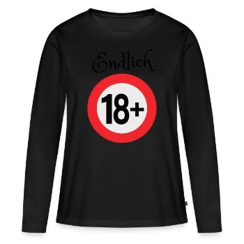 Endlich 18 - Frauen Premium Bio Langarmshirt - Schwarz - Vorne - Julia (174cm)