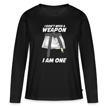 Kampfsport Karate MMA Taekwondo Ju-Jutsu Spruch - Frauen Premium Bio Langarmshirt - Schwarz - Vorne - Julia (174cm)