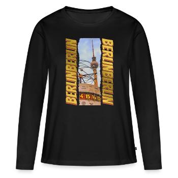 Tour de télévision de Berlin Skyline Gold Allemagne - T-shirt manches longues Premium bio Femme - noir - Devant - Julia (174cm)