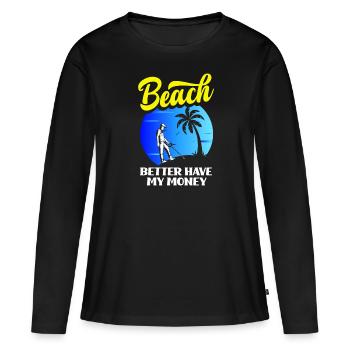 Détecteur de métaux à sondage amusant - T-shirt manches longues Premium bio Femme - noir - Devant - Julia (174cm)