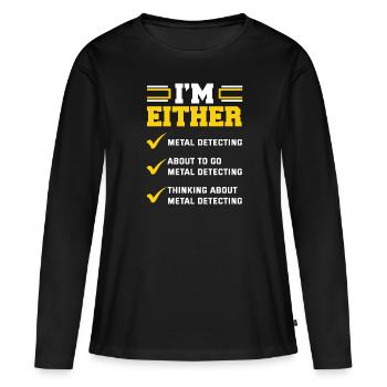 Détecteur de métaux à sondage amusant - T-shirt manches longues Premium bio Femme - noir - Devant - Julia (174cm)