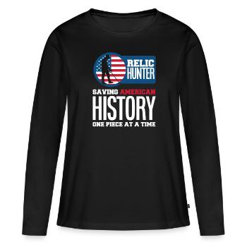Détecteur de métaux à sondage amusant - T-shirt manches longues Premium bio Femme - noir - Devant - Julia (174cm)
