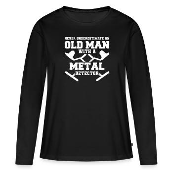 Détecteur de métaux à sondage amusant - T-shirt manches longues Premium bio Femme - noir - Devant - Julia (174cm)