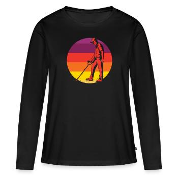 Détecteur de métaux à sondage amusant - T-shirt manches longues Premium bio Femme - noir - Devant - Julia (174cm)