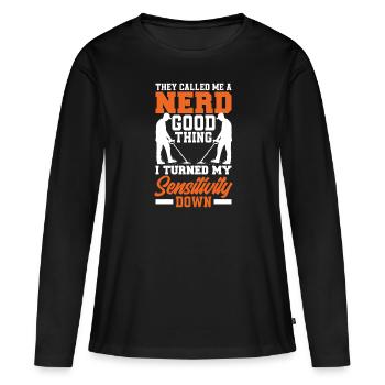 Détecteur de métaux à sondage amusant - T-shirt manches longues Premium bio Femme - noir - Devant - Julia (174cm)