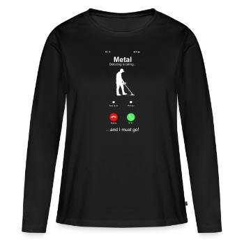 Détecteur de métaux à sondage amusant - T-shirt manches longues Premium bio Femme - noir - Devant - Julia (174cm)