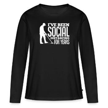 Détecteur de métaux à sondage amusant - T-shirt manches longues Premium bio Femme - noir - Devant - Julia (174cm)
