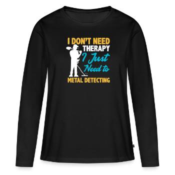 Détecteur de métaux à sondage amusant - T-shirt manches longues Premium bio Femme - noir - Devant - Julia (174cm)