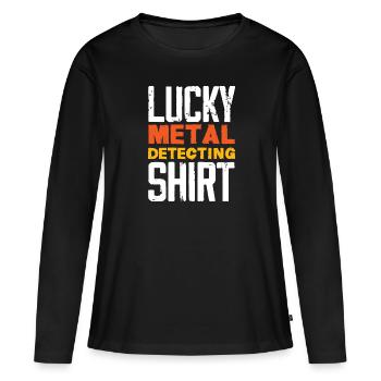 Détecteur de métaux à sondage amusant - T-shirt manches longues Premium bio Femme - noir - Devant - Julia (174cm)