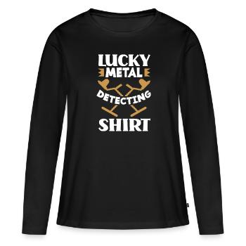 Détecteur de métaux à sondage amusant - T-shirt manches longues Premium bio Femme - noir - Devant - Julia (174cm)