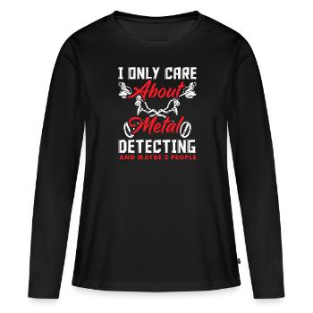 Détecteur de métaux à sondage amusant - T-shirt manches longues Premium bio Femme - noir - Devant - Julia (174cm)