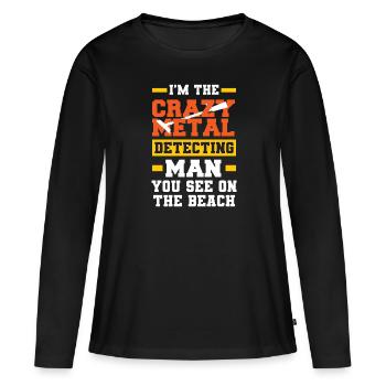 Détecteur de métaux à sondage amusant - T-shirt manches longues Premium bio Femme - noir - Devant - Julia (174cm)
