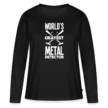 Détecteur de métaux à sondage amusant - T-shirt manches longues Premium bio Femme - noir - Devant - Julia (174cm)