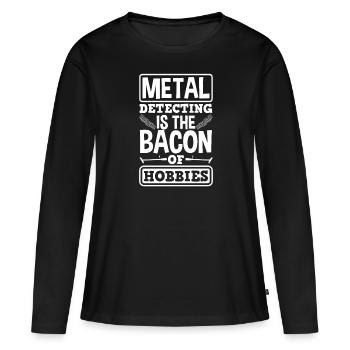 Détecteur de métaux à sondage amusant - T-shirt manches longues Premium bio Femme - noir - Devant - Julia (174cm)