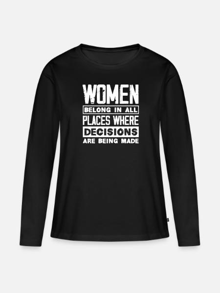 Feminismus Feministin - Frauen Premium Bio Langarmshirt - Schwarz