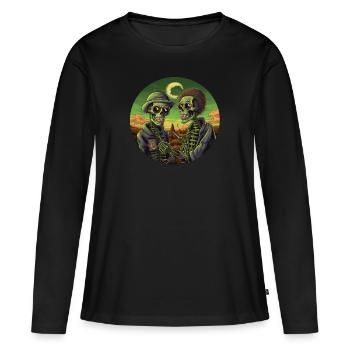 Duo de zombies - T-shirt manches longues Premium bio Femme - noir - Devant - Julia (174cm)