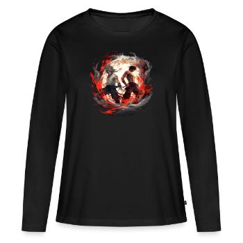 Anime Kämpfer Muskulös Duell Kampf Schlacht Helden - Frauen Premium Bio Langarmshirt - Schwarz - Vorne - Julia (174cm)