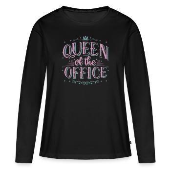 Cadeau d’un collègue de bureau - T-shirt manches longues Premium bio Femme - noir - Devant - Julia (174cm)