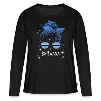 Botswana - T-shirt manches longues Premium bio Femme - noir - Devant - Julia (174cm)