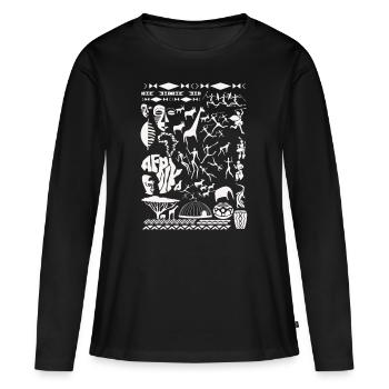 Africa spirit - T-shirt manches longues Premium bio Femme - noir - Devant - Julia (174cm)
