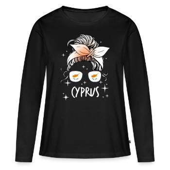 Zypern - Frauen Premium Bio Langarmshirt - Schwarz - Vorne - Julia (174cm)