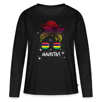 Mauritius - Women's Premium Organic Long Sleeve Shirt - black - Front - Julia (174cm)