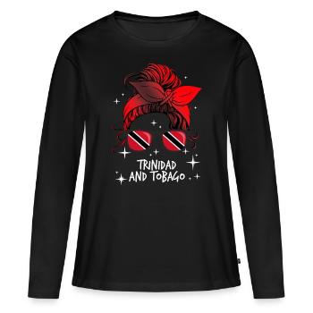 Trinité et Tobago - T-shirt manches longues Premium bio Femme - noir - Devant - Julia (174cm)