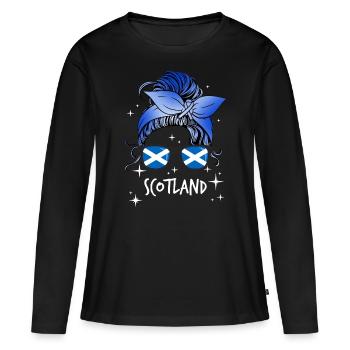 Schottland - Frauen Premium Bio Langarmshirt - Schwarz - Vorne - Julia (174cm)