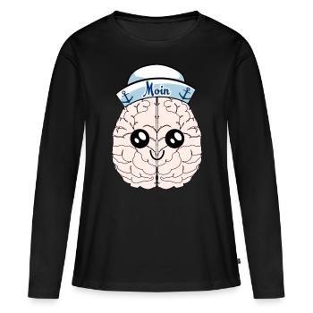 Cerveau marin marin marin cerveau marin - T-shirt manches longues Premium bio Femme - noir - Devant - Julia (174cm)