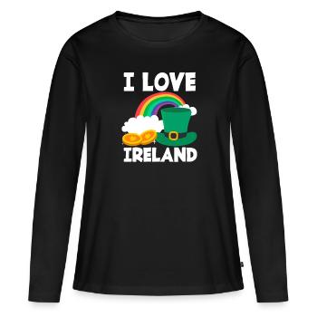 Funny Irish Ireland Gift - Women's Premium Organic Long Sleeve Shirt - black - Front - Julia (174cm)