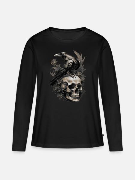Âme sombre - T-shirt manches longues Premium bio Femme - noir