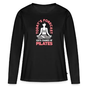 Prédiction du jour 100% Pilates - T-shirt manches longues Premium bio Femme - noir - Devant - Julia (174cm)