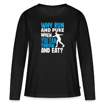 Lancer du disque Athlète Cadeau d’athlète - T-shirt manches longues Premium bio Femme - noir - Devant - Julia (174cm)