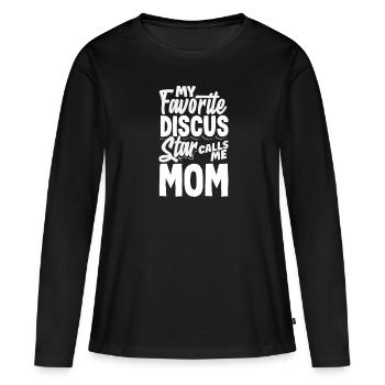Lancer du disque Athlète Cadeau d’athlète - T-shirt manches longues Premium bio Femme - noir - Devant - Julia (174cm)