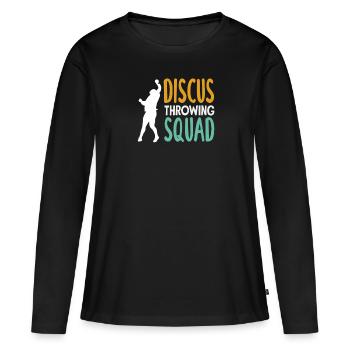 Lancer du disque Athlète Cadeau d’athlète - T-shirt manches longues Premium bio Femme - noir - Devant - Julia (174cm)