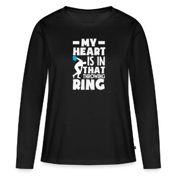Lancer du disque Athlète Cadeau d’athlète - T-shirt manches longues Premium bio Femme - noir - Devant - Julia (174cm)