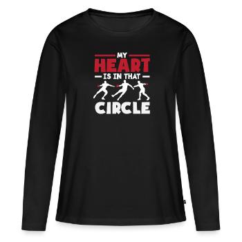 Lancer du disque Athlète Cadeau d’athlète - T-shirt manches longues Premium bio Femme - noir - Devant - Julia (174cm)