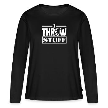 Lancer du disque Athlète Cadeau d’athlète - T-shirt manches longues Premium bio Femme - noir - Devant - Julia (174cm)