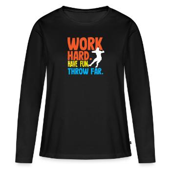 Lancer du disque Athlète Cadeau d’athlète - T-shirt manches longues Premium bio Femme - noir - Devant - Julia (174cm)