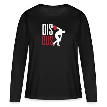 Lancer du disque Athlète Cadeau d’athlète - T-shirt manches longues Premium bio Femme - noir - Devant - Julia (174cm)