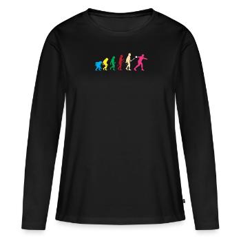 Lancer du disque Athlète Cadeau d’athlète - T-shirt manches longues Premium bio Femme - noir - Devant - Julia (174cm)