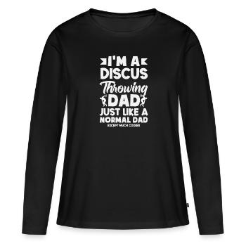 Lancer du disque Athlète Cadeau d’athlète - T-shirt manches longues Premium bio Femme - noir - Devant - Julia (174cm)