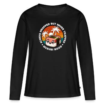 TOUJOURS EMBALLÉ MAIS JAMAIS PIÉGÉ MUSUBI MOOD - T-shirt manches longues Premium bio Femme - noir - Devant - Julia (174cm)