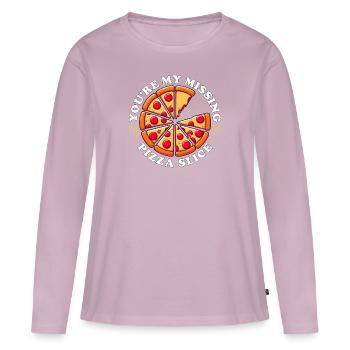 DU BIST MEIN FEHLENDES PIZZASTÜCK - Frauen Premium Bio Langarmshirt - Altrosa - Vorne - Julia (174cm)