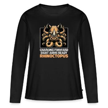 CHARGING FORWARD EIGHT ARMS READY RHINO & OCTOPUS - Women's Premium Organic Long Sleeve Shirt - black - Front - Julia (174cm)