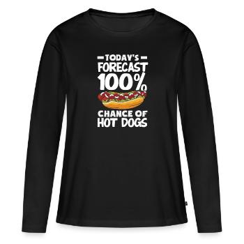 Prédiction du jour : 100% hot-dog - T-shirt manches longues Premium bio Femme - noir - Devant - Julia (174cm)