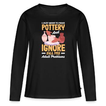 Lustiges Töpfer Töpfern Geschenk Geschenkidee - Frauen Premium Bio Langarmshirt - Schwarz - Vorne - Julia (174cm)