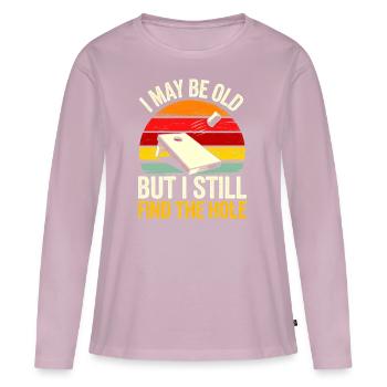 Humor Man Cornhole Player - Women's Premium Organic Long Sleeve Shirt - dusky pink - Front - Julia (174cm)