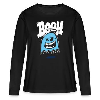 Funny Halloween Tee - Women's Premium Organic Long Sleeve Shirt - black - Front - Julia (174cm)